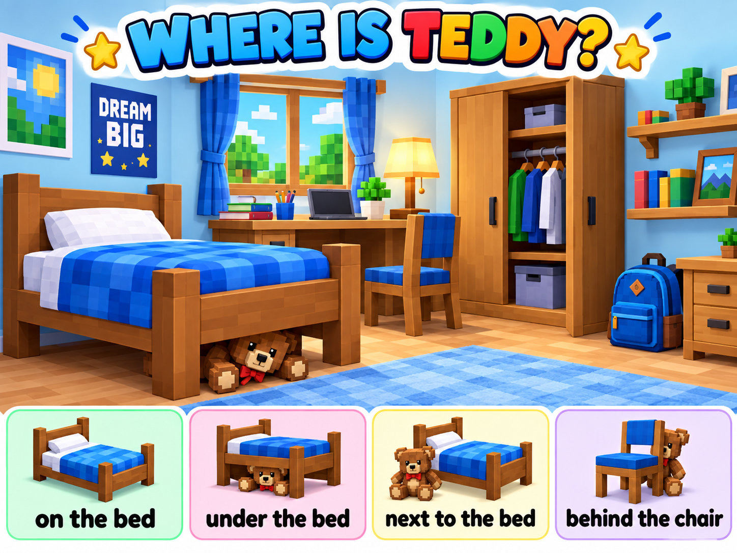 Where is Teddy visual with four position choices