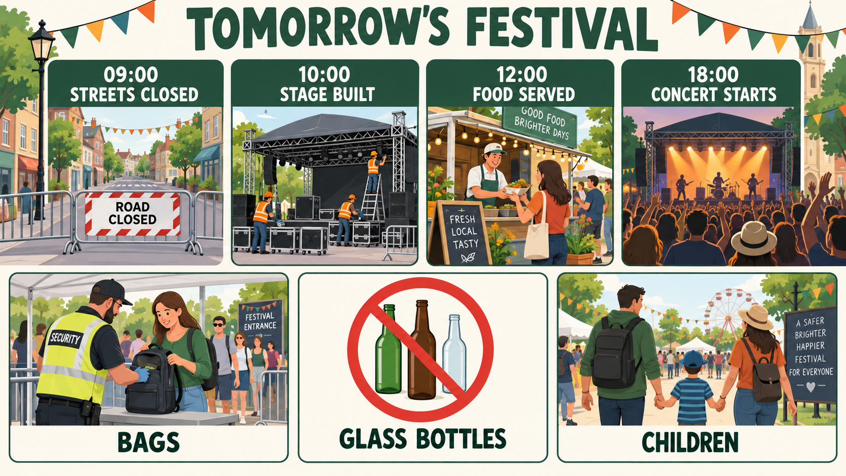Festival schedule and safety rules